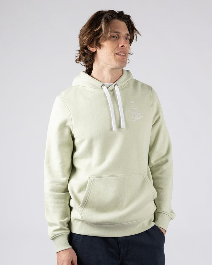 Lost Ships Mens Pop Hoodie in Light Green