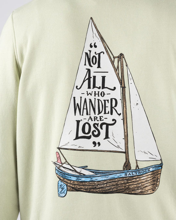 Lost Ships Mens Pop Hoodie in Light Green