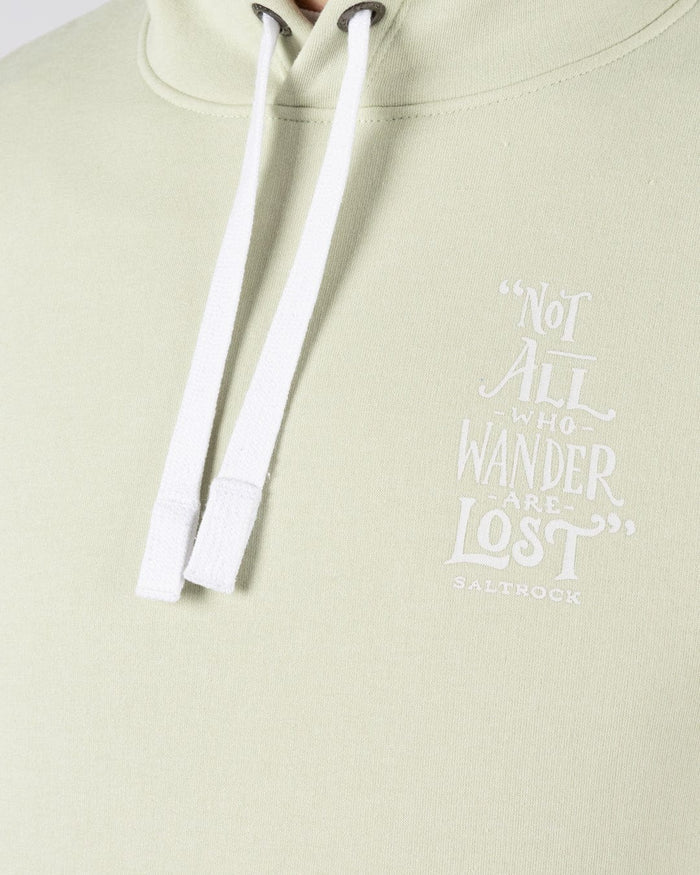 Lost Ships Mens Pop Hoodie in Light Green