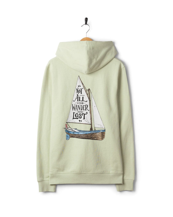 Lost Ships Mens Pop Hoodie in Light Green