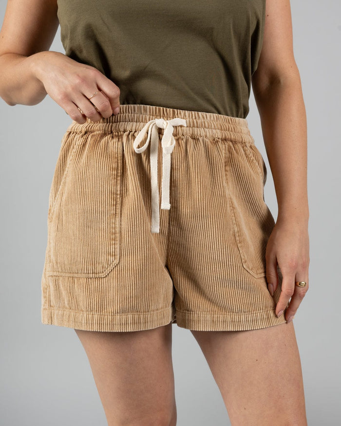 Mel Womens Cord Shorts in Brown