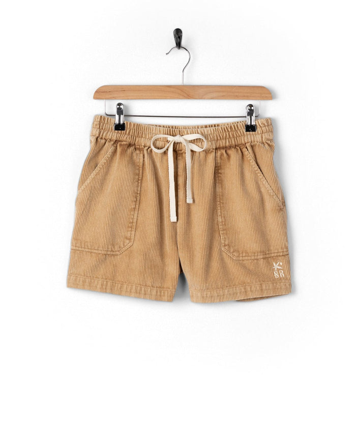 Mel Womens Cord Shorts in Brown