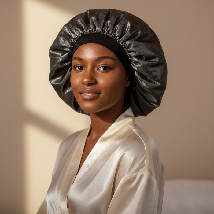Ms. Remi Luminous Bonnet Super Jumbo, 1 Count, Black