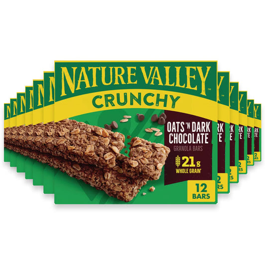 Nature Valley Crunchy Granola Bars Oats n’ Dark Chocolate - 12 Ct - 12 Pack Case