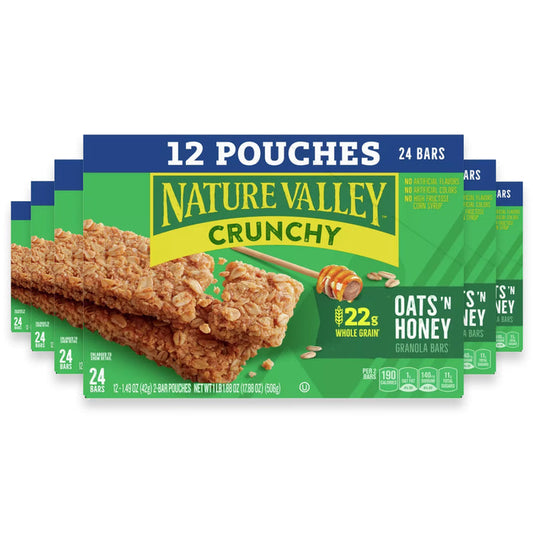 Nature Valley Crunchy Granola Bars Oats n’ Honey - 12 Ct - 6 Pack