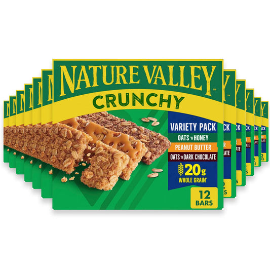 Nature Valley Crunchy Granola Bars Variety Pack 6 Two-Bar Pouches - 12 Ct - 12 Pack Case