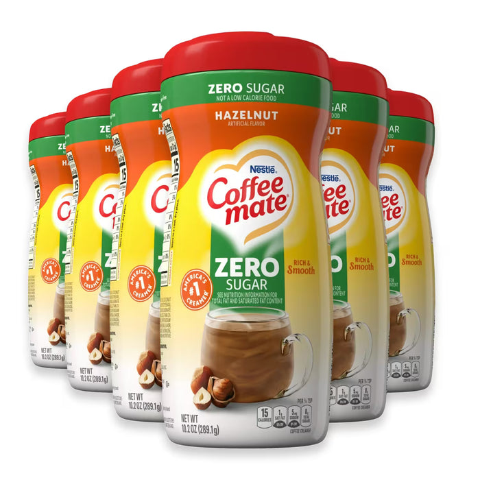 Nestlé Coffee-mate Sugar Free Hazelnut Powdered Coffee Creamer  10.2 oz – 6 Pack