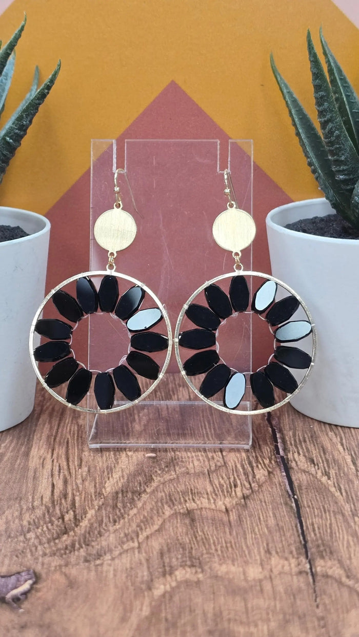 Noir Petal Hoops What's Hot