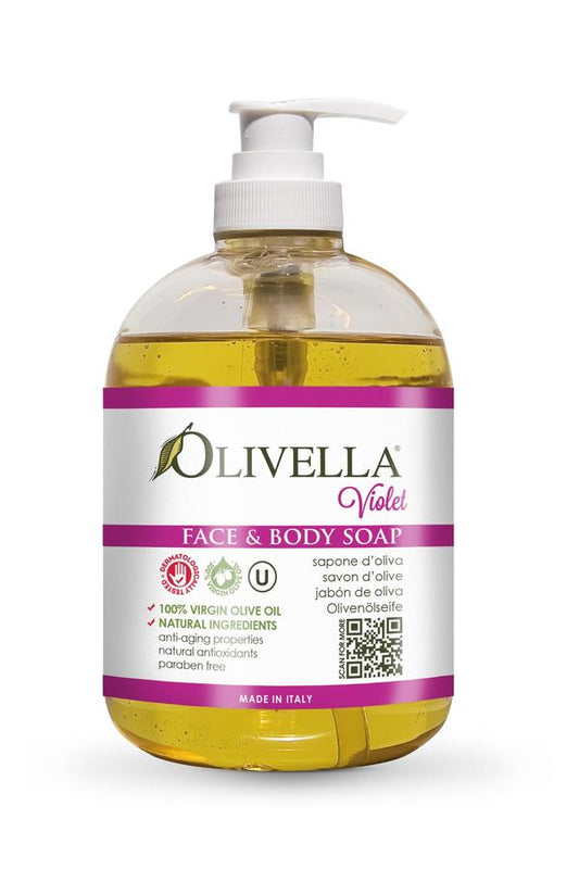 OLIVELLA Face & Body Liquid Soap Violet 16.9 oz - EMPORIO ITALIANO