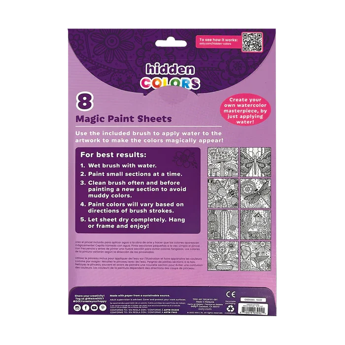 Ooly Hidden Colors Magic Paint Sheets Magic Nature