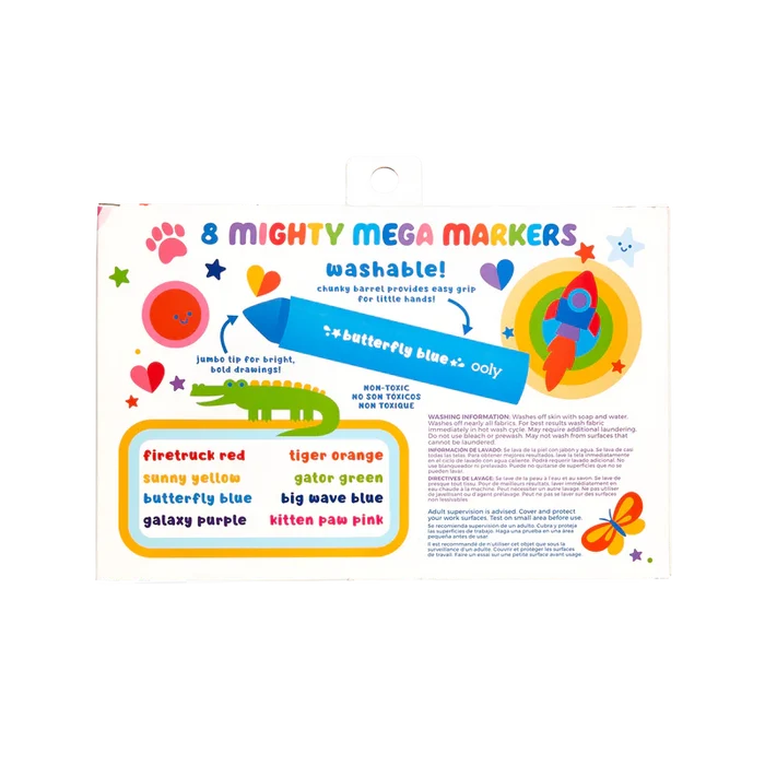 Ooly Mighty Mega Washable Markers 8 Pk