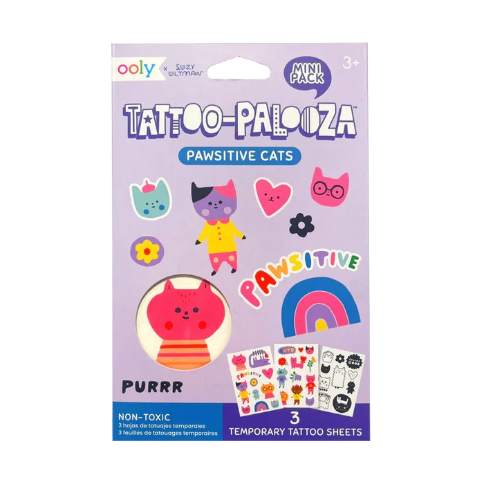 Ooly Tattoo-Palooza Mini Temporary Tattoos - Pawsitive Cats