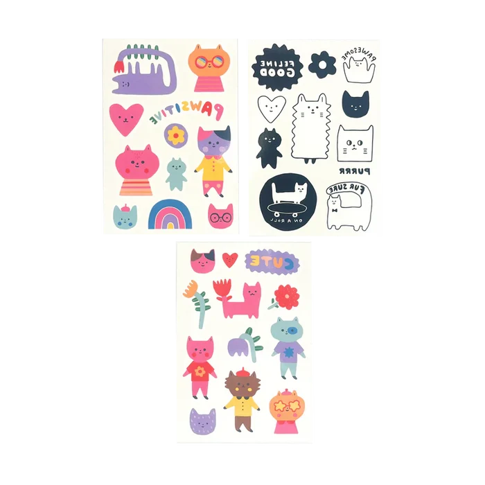Ooly Tattoo-Palooza Mini Temporary Tattoos - Pawsitive Cats