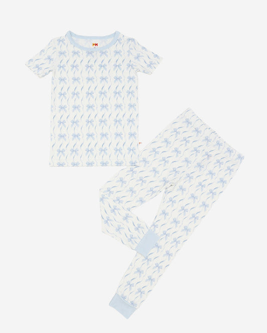 Petite Hailey Bamboo Set in Blue Bows