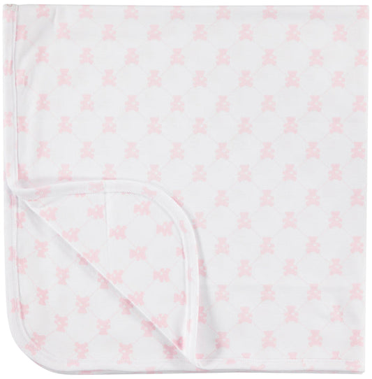 Pimalu Receiving Blanket in Light Pink Teddy Bears