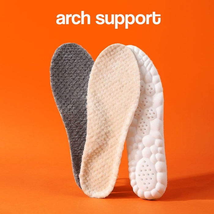 Three Kids Massage Insoles standing upright to show different fabric surfaces.