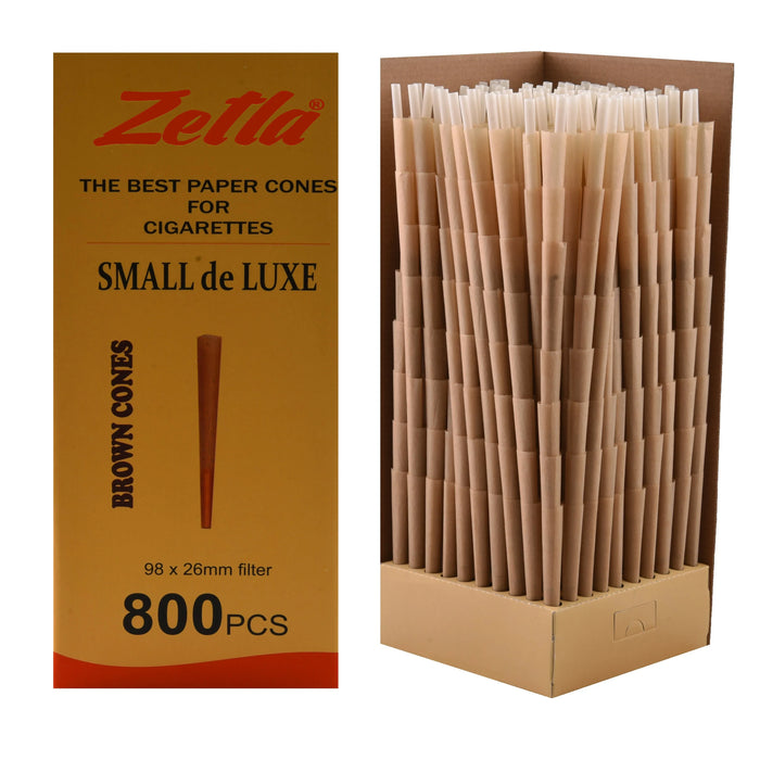 Pre Rolled Cones Zetla Brown Small De Luxe (800 Pcs) - Zetla