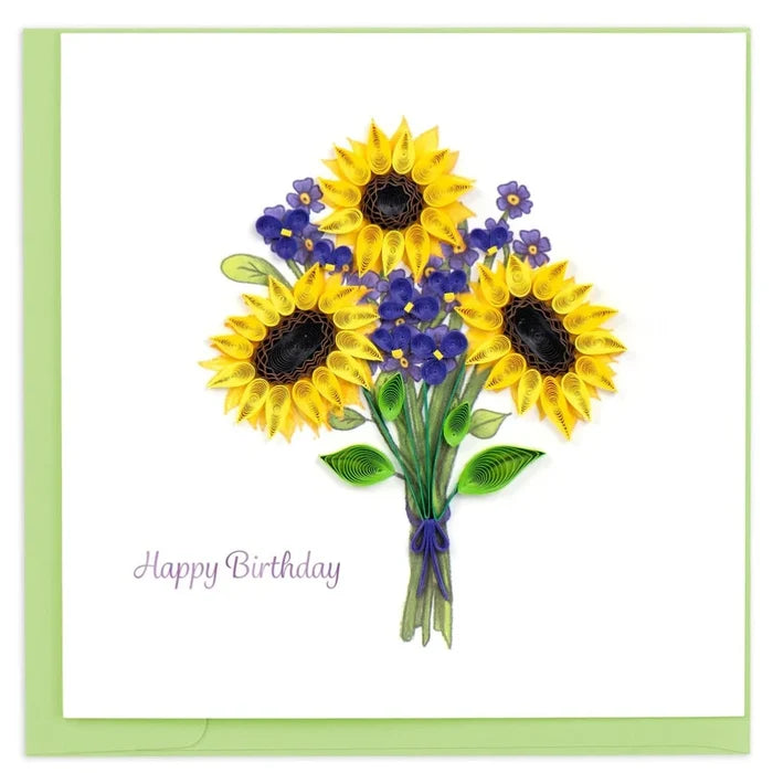 QUILLING CARD - Sunflower Bouquet Birthday