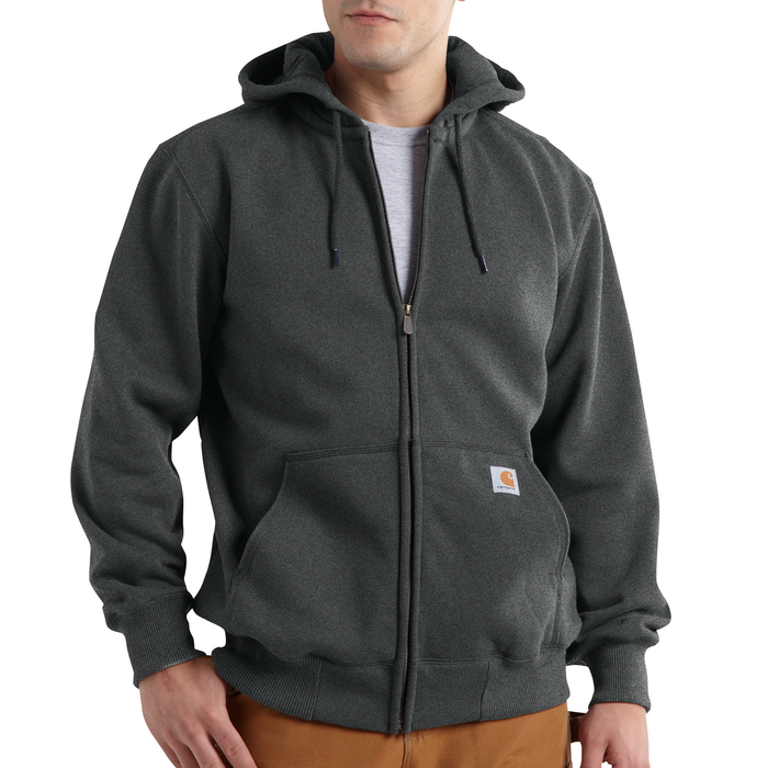 RAIN DEFENDER PAXTON HEAVYWEIGHT HOODED ZIP FRONT SWEATSHIRT - 026-Carbon Heather | Carhartt 100614