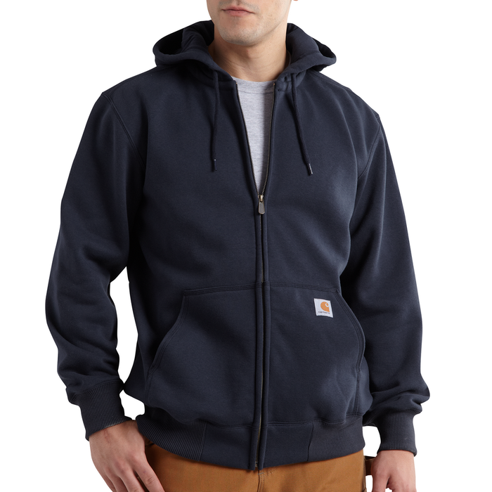 RAIN DEFENDER PAXTON HEAVYWEIGHT HOODED ZIP FRONT SWEATSHIRT - 472-New Navy | Carhartt 100614
