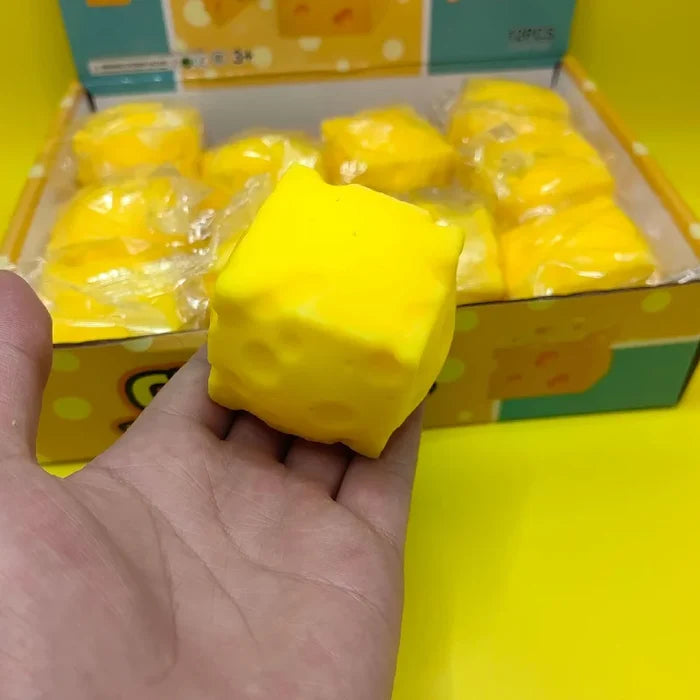 *RESTOCK* Small Cheese Cube Dough Fill Squish Toy