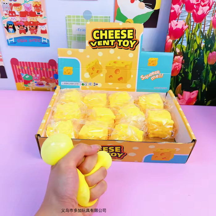*RESTOCK* Small Cheese Cube Dough Fill Squish Toy