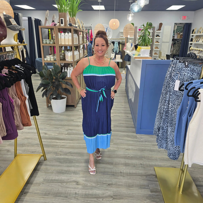 Blue Green dress current air