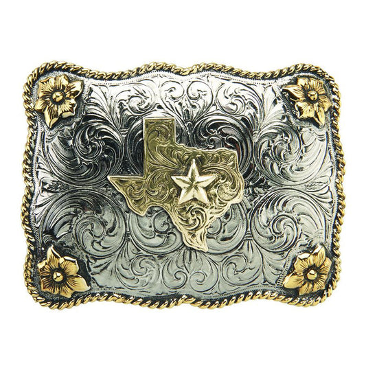 Scalloped Buckle Flowers and State  of Texas motif