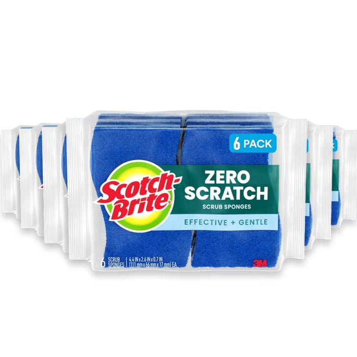 Scotch-Brite Zero Scratch Scrub Sponges, 6ct - 6 Pack