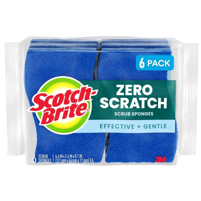 Scotch-Brite Zero Scratch Scrub Sponges, 6ct - 6 Pack