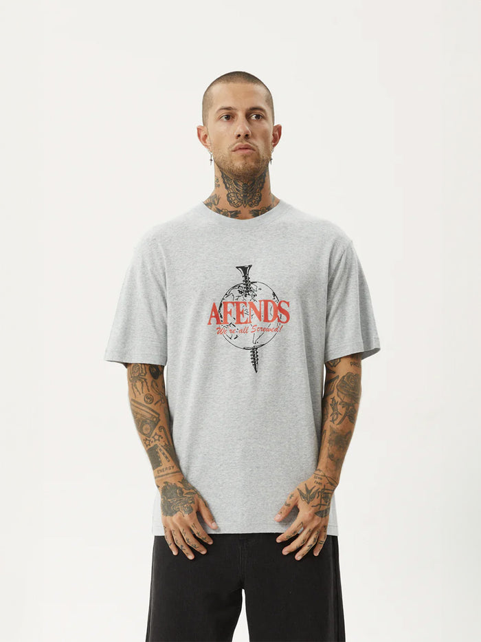 Screwed - Hemp Retro Fit Tee | Shadow Grey Marle-Image 1