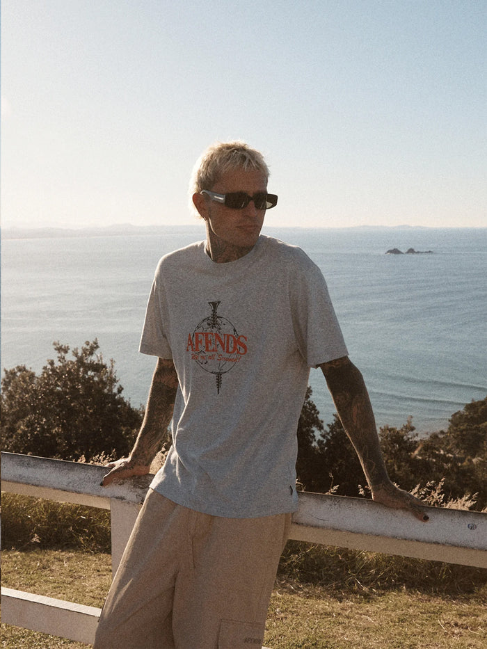 Screwed - Hemp Retro Fit Tee | Shadow Grey Marle-Image 2