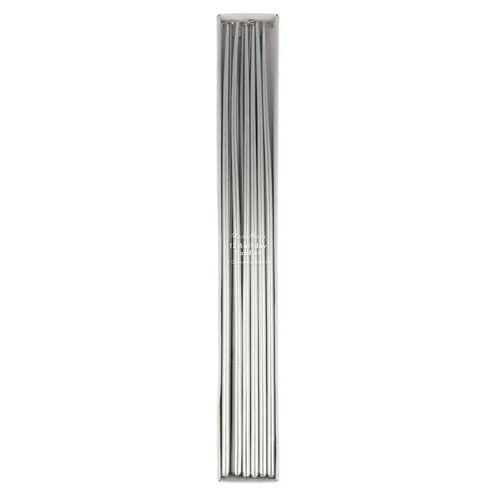 Silver Tall Tapered Candle