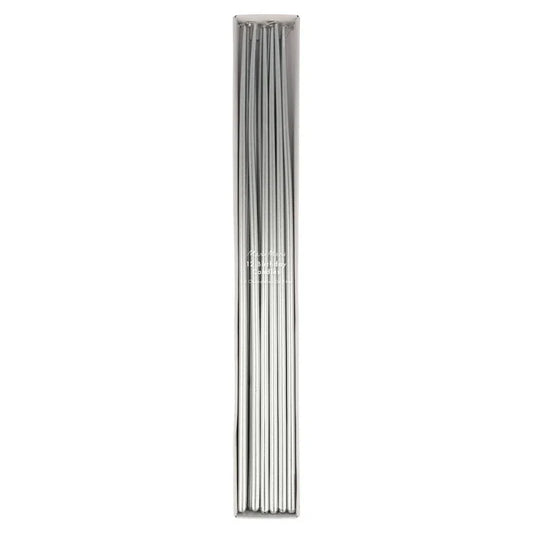 Silver Tall Tapered Candle