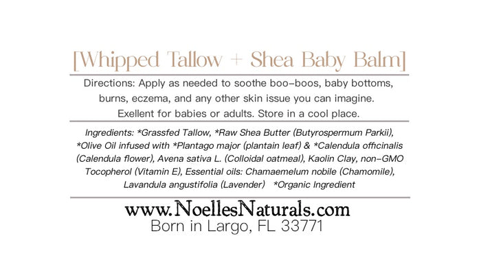 Soothe Whipped Tallow & Shea Butter Baby Balm [Lavender + Chamomile]