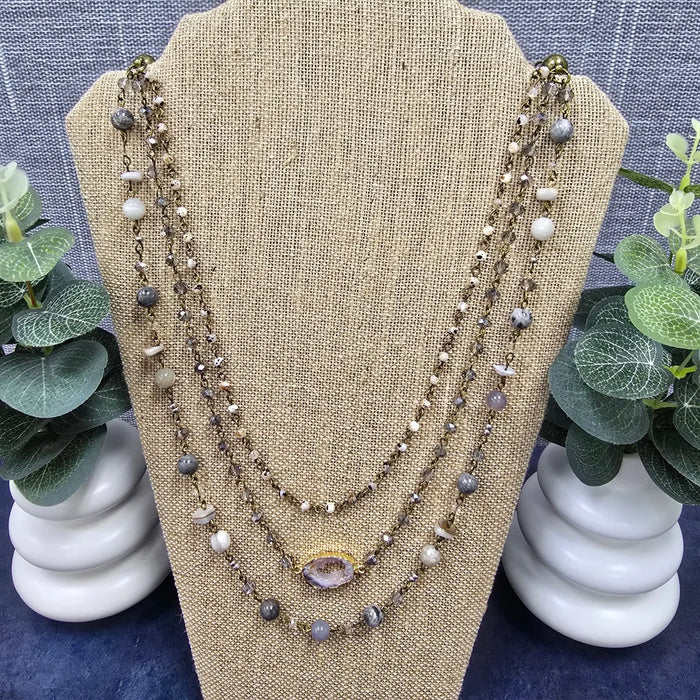 magnetic long triple necklace Dlyan T Designs