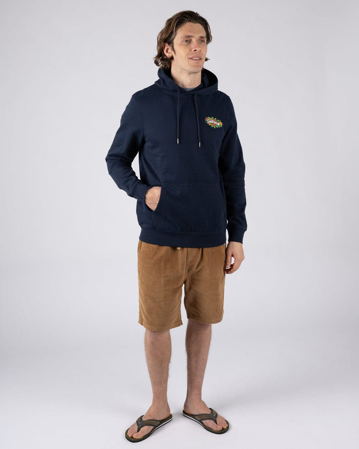 Surfshack Devon Mens Pop Hoodie in Blue