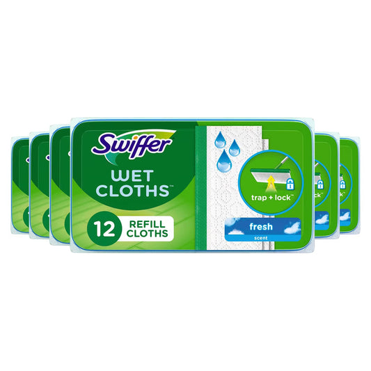 Swiffer Wet Mopping Cloth Refills 12 Ct - 6 Pack Case