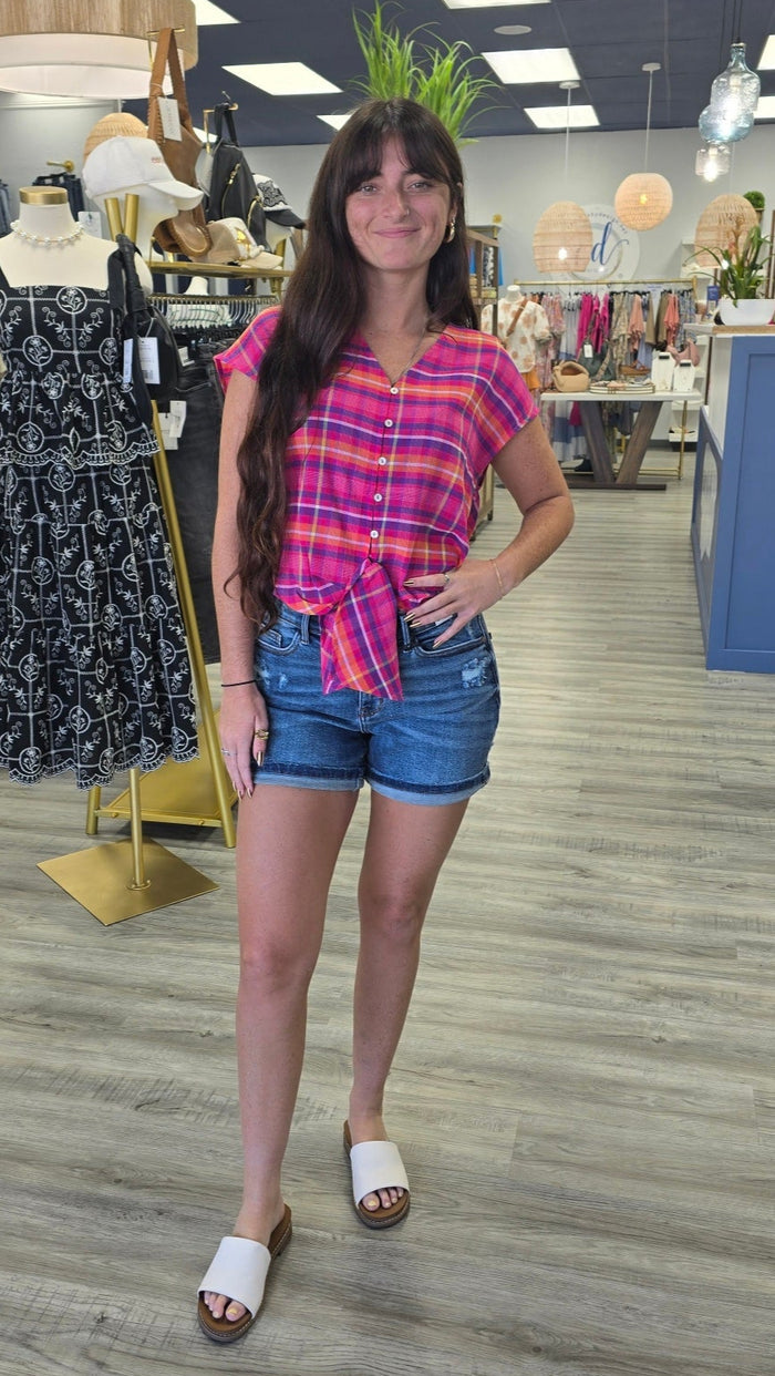 VeryBerry Tie Front Shirt Tribal