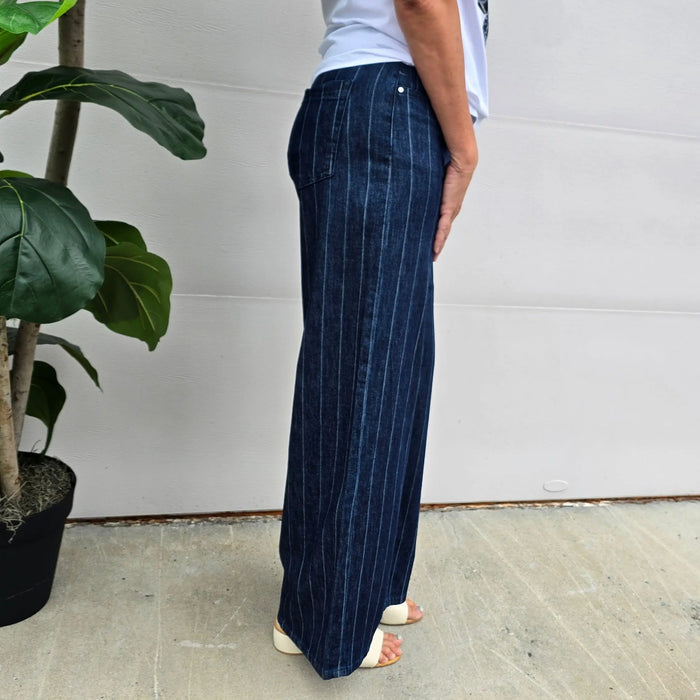 pinstripe relaxed jeans risen