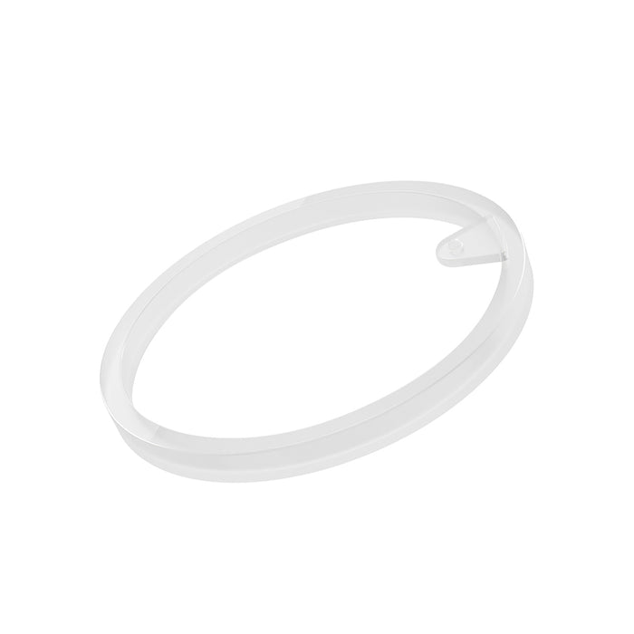 The Thirsty Kids Silicone Gasket Replacement Part (2 Pack) features clear, oval-shaped gaskets with a notch opening, perfect as silicone sealing ring replacements for Nuby Thirsty Kids cups. Shown on a white background.