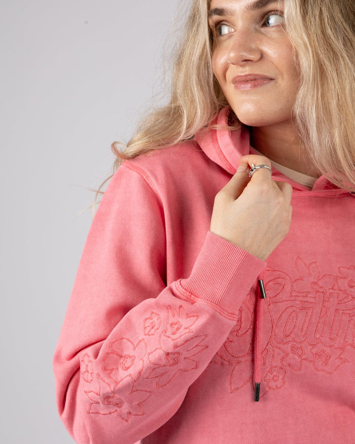 Trader Tonal Womens Pop Hoodie in Bright Pink