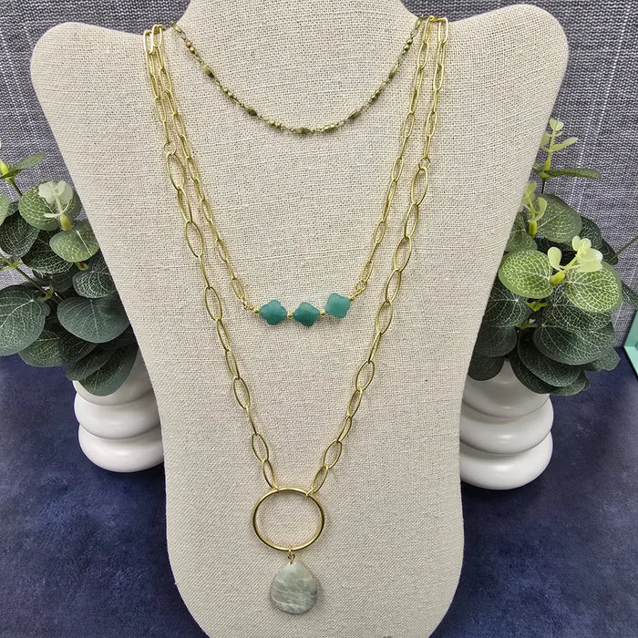 Gold Triple Pendant Necklace Dlyan T Designs