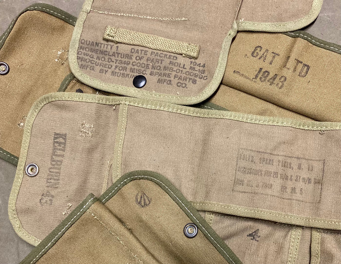 Vintage WWII US M13 Spare Parts Pouch – Browning 1919A4 Tool Roll, New Old Stock