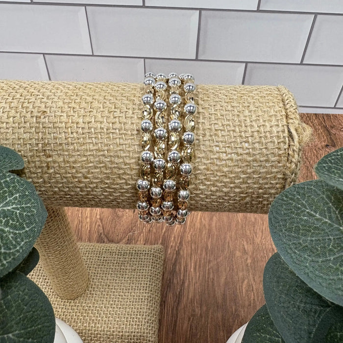 WR Champagne Shine Stack Bracelet Set (Set of 4) What's Hot
