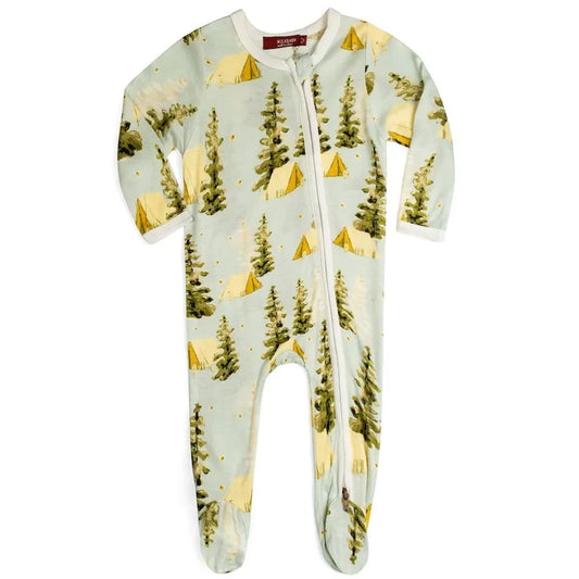 Zipper Footed Romper Camping 0-3mos