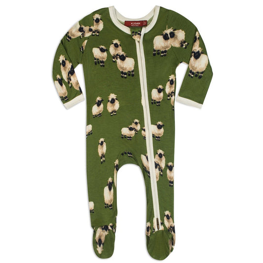 Zipper Footed Romper Sheep 0-3 mos